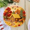 Autumn DIY Stitches Kit with Embroidery Hoop Embroidery Stitches Practice Kit Needlepoint Kit for Beginners Craft Lovers Gift