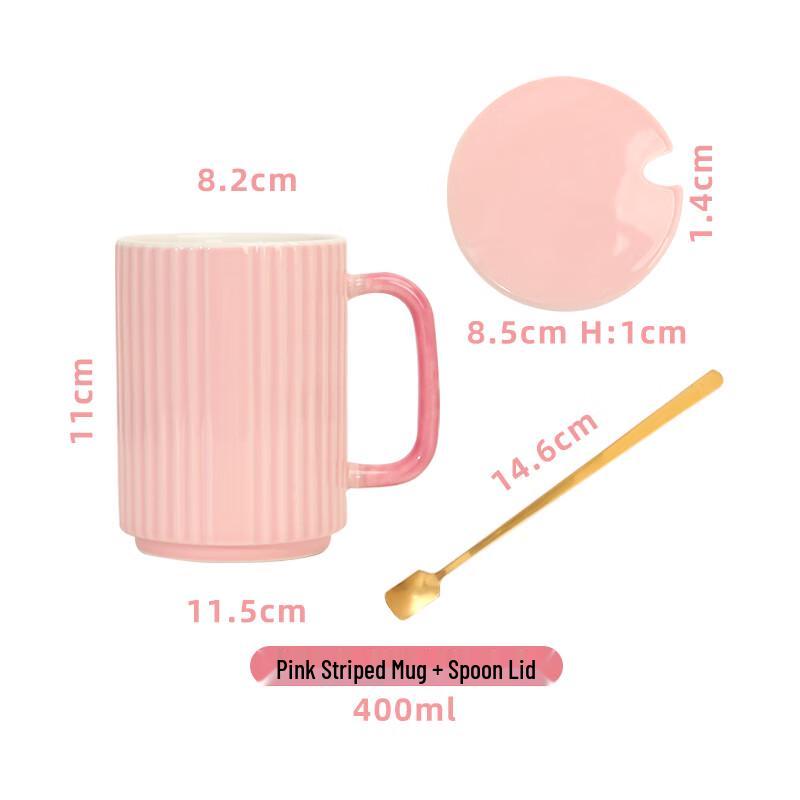 

Tao Zhi Ceramic Coffee Mug with Lid and Spoon