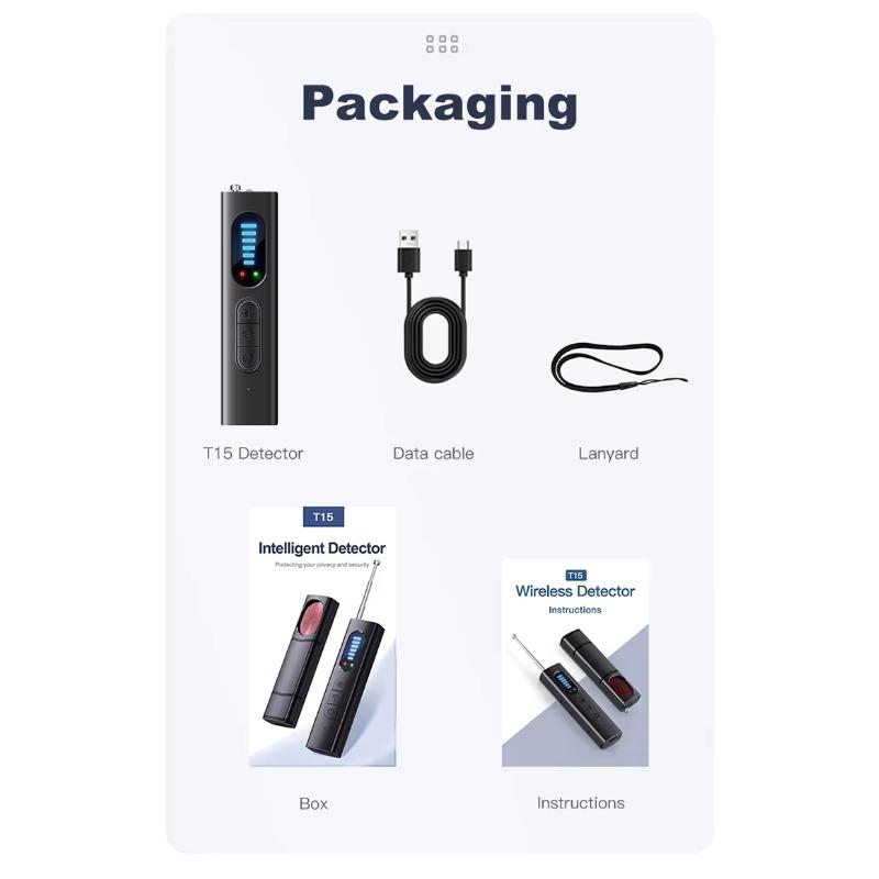 Concealed Camera Detector, Portable RF Signal Scanner, Bug, Monitor Detector, GPS Tracker, Suitable for Home, Car, Office, Hotel, Travel