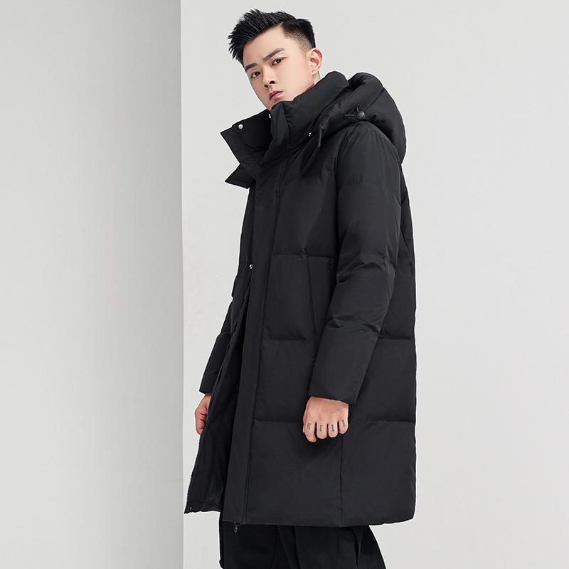 Winter Hooded Thick Casual Down Jacket for Men & Women - 90% White Duck Down, Mid-Length, Loose Fit