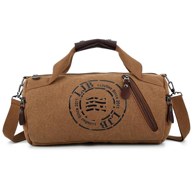 

Unisex Canvas Cylindrical Crossbody Tote Bag 19 inch коричневий