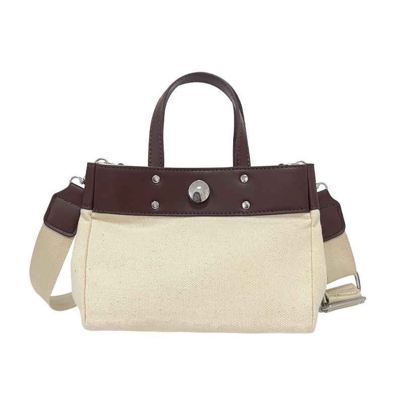 New niche design simple fashion canvas large capacity commuting wind tote bag casual texture hand