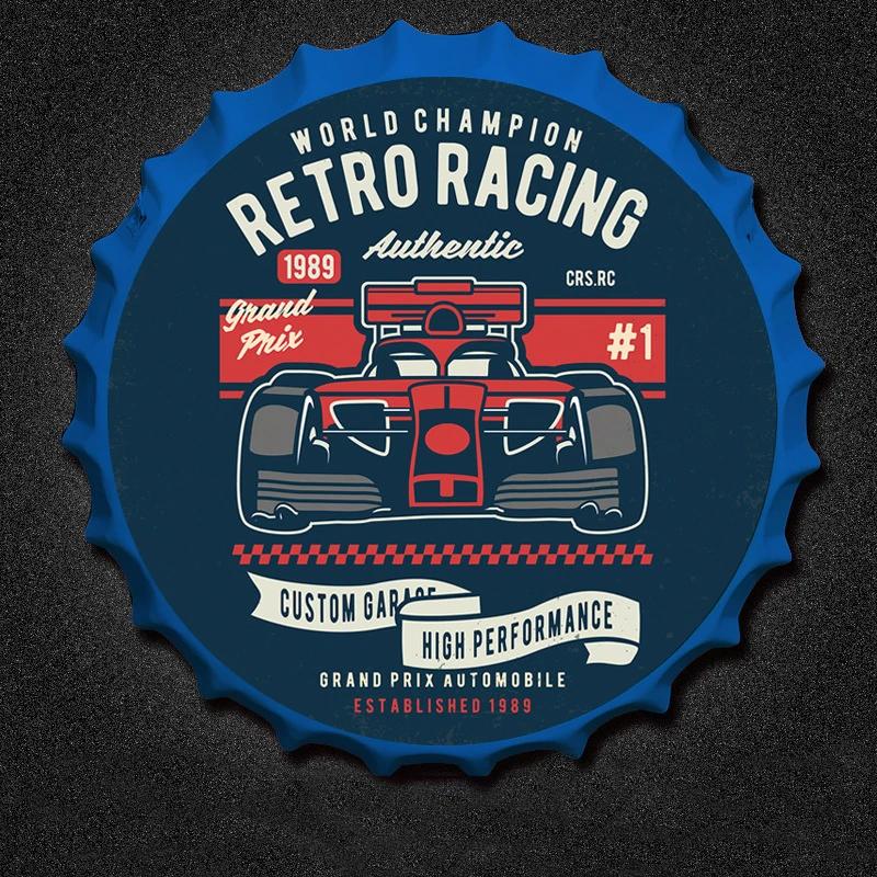 

Motorcycle Car Plate Signs Beer Bottle Cap Tin Sign Metal Plaques Bar Pub Cafe Wall Hanging Crafts Decor Motor Tinplate Painting (as the picture,22x22cm)