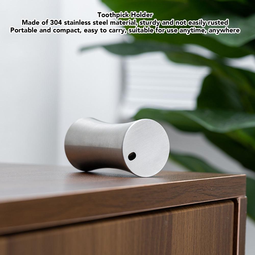 2PCS Silver Toothpick Holder 304 Stainless Steel Toothpick Storage  Kitchen Counter