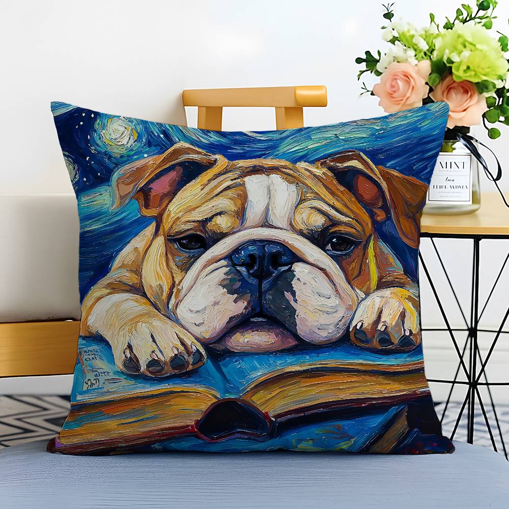 

Creative Cute Starry Sky Puppy Pillow Case Printed Brushed Fleece Pillow Baby Skin-Touch Eco-Friendly Dye-Sublimat 12x12Inch