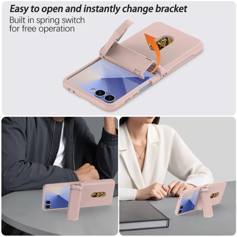 Kartenfach Vollschutzfolie Abdeckung für Samsung Z Flip 7 6 5 Automatischer Federgelenkiger Ständerhalter Rückabdeckung Hülle Funda