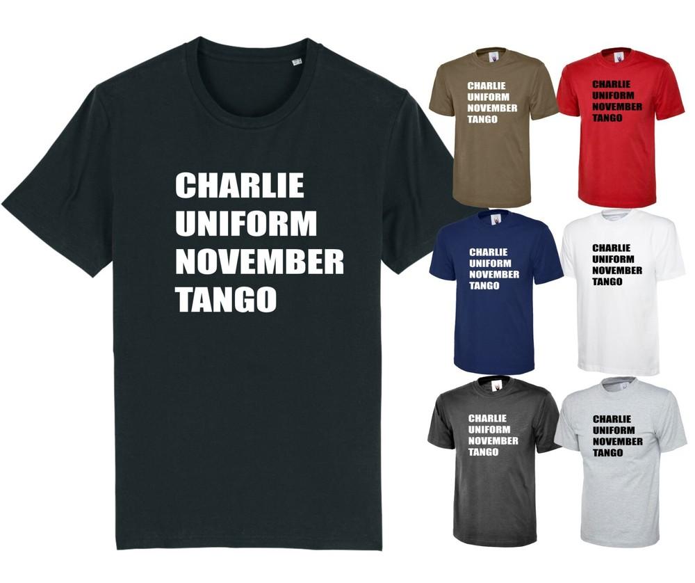 

FUNNY CHARLIE UNIFORM NOVEMBER TANGO NATO PHONETIC ALPHABET JOKE T-Shirt 4XL