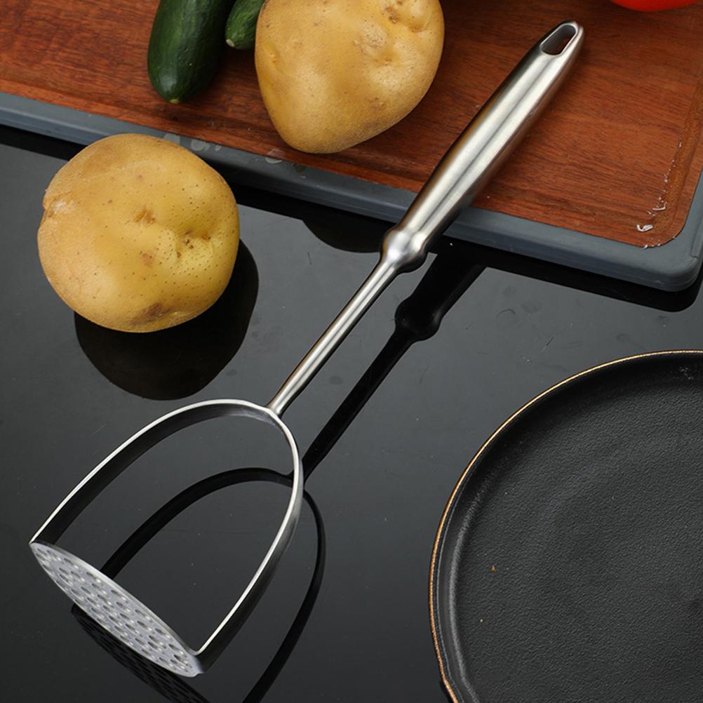 Manual 304 Stainless Steel Potato Masher Garlic Presser Kitchen Tool Fruit Vegetable Mash Avocado Smasher Pumpkins Crusher