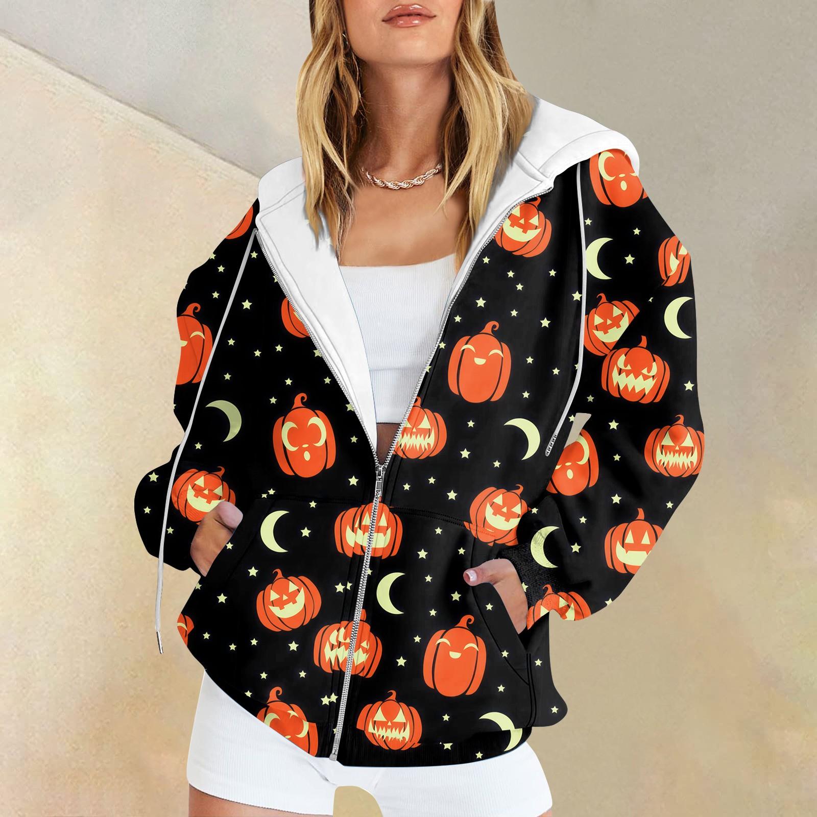 

Женские повседневные модные принтованные пуловеры с длинным рукавом, толстовки с капюшоном на молнии, пальто XL чёрный