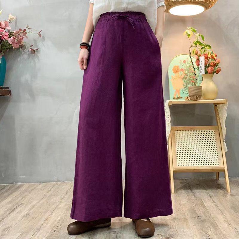 

Стильные ретро брюки широкого кроя - Повседневные, универсальные, больших размеров, женская весенне-летняя мода 4XL