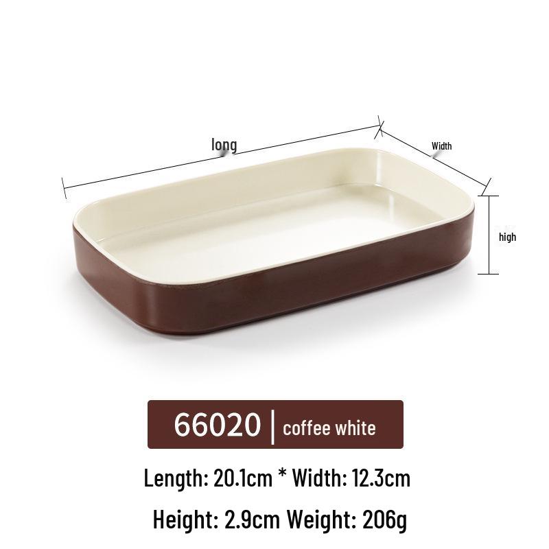 Melamine Rectangular Plate for BBQ & Side Dishes - Imitation Porcelain Tableware