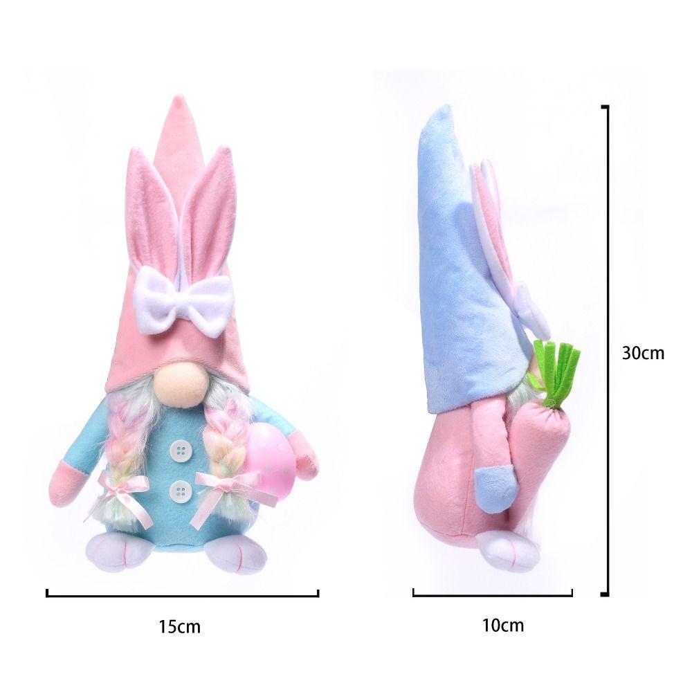 Soft Easter Rabbit Ears Faceless Doll Cute Rabbit Gnome Doll Faceless Gnome Bunny Doll  Friends