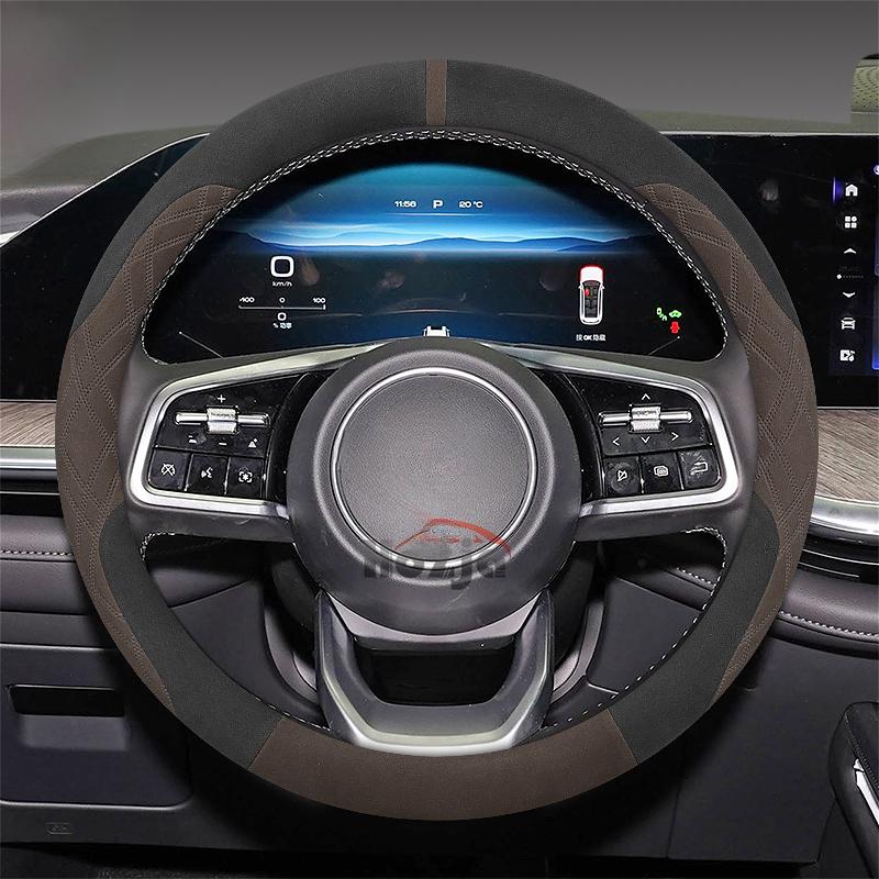 Suede Leather Car Steering Wheel Cover for Honda e.Ny1 2024 2025 Car-styling Auto Accessories IP8