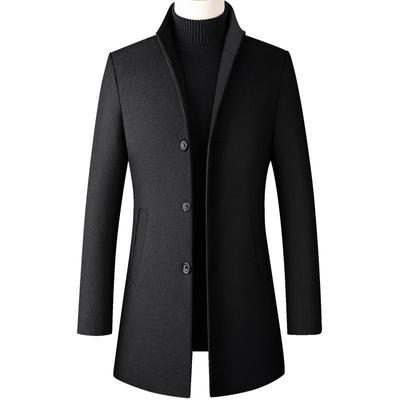 Herbst und Winter Herren Wollmantel Mittellanger und langer Herren Wollmantel Business Woll Trenchcoat