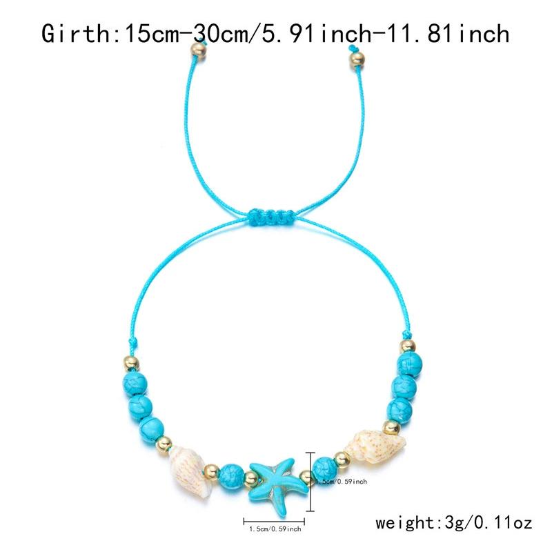 Pulsera Boho de Conchas de Mar Estrella de Mar Para Mujeres Niñas Amuleto de Tortuga Cuerda Tejida Hecha a Mano Cuentas Joyería de Verano Regalos de Playa