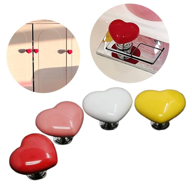 4PCS Toilet Press Button Heart Shaped Press Tank Push Buttons Creative Bathroom Accessory