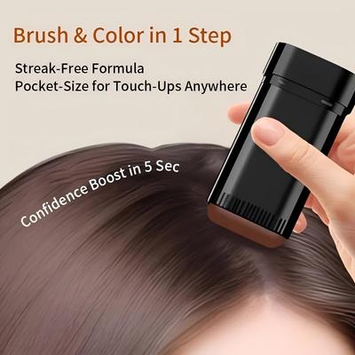 3-In-1 Hair Coloring Stick with Comb Teeth |Waterproof,Sweat-Resistant Temporary Hair Color Corrector,Quick Gray Coverage,Plant-Based Squalane Formula