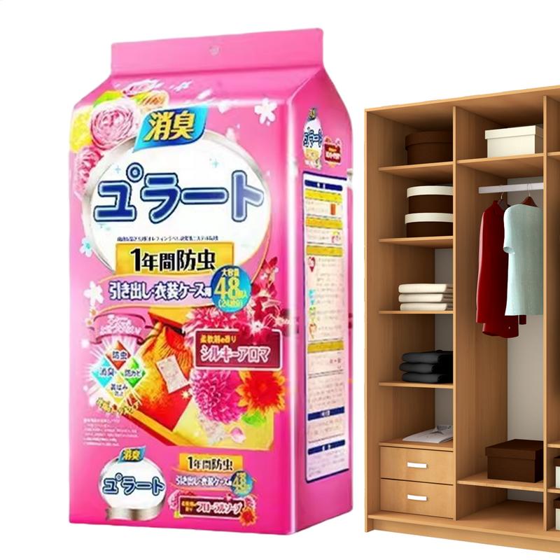 48pcs Scented Sachets For Drawers Small Scent Bags For Closets Dresser Drawer Scents Freshener Long Lasting Fresh Scents Sachet