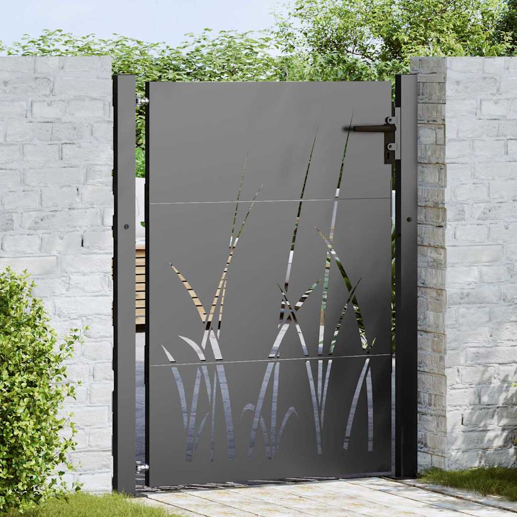 Garden Gate Black 110 x 130 cm Powder Coated Steel