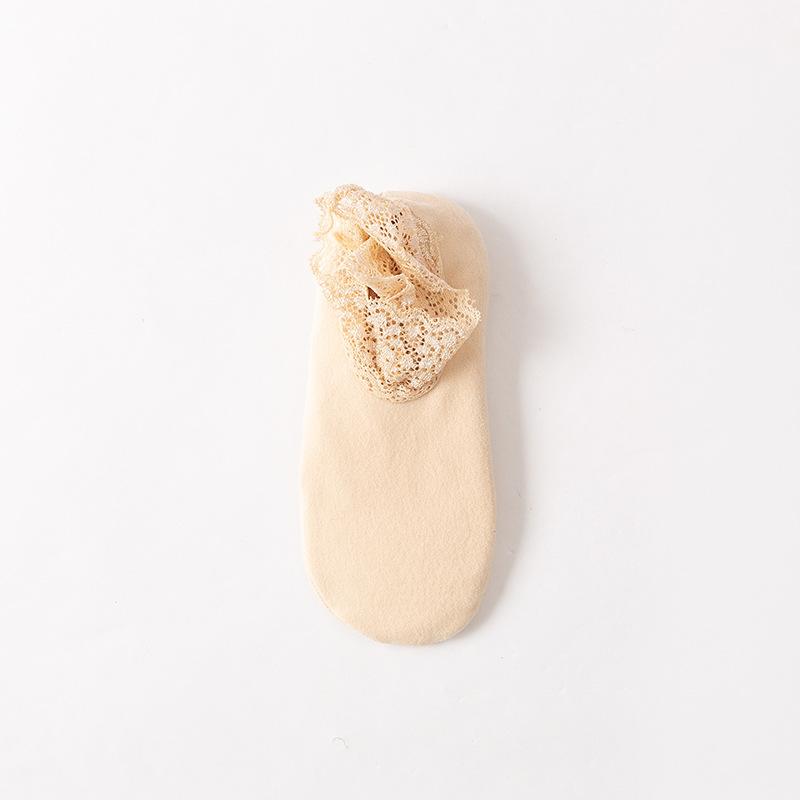 

Женские теплые носки на осень и зиму, кружевные носки до щиколотки, нескользящие напольные носки 1 Pair телесный