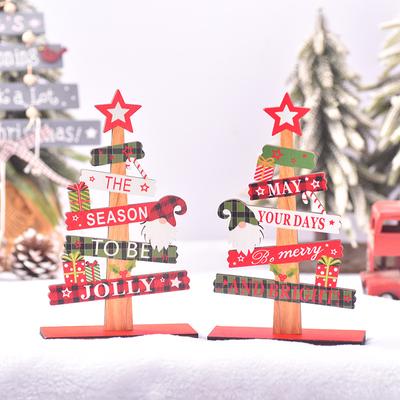Desktop Christmas Tree Santa Claus DIY Decoration Wooden Christmas Signs Plaque Xmas Decoration 2025 New Years Party Gifts
