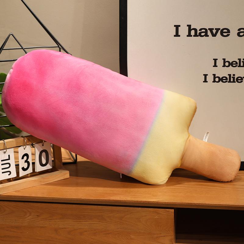 

Kawaii Cartoon Ice cream Plush Toy Stuffed Food Snack ice-cream Cone Pillow Cushion Kids Doll Room Decoration Birthday Gift 25cm червоний