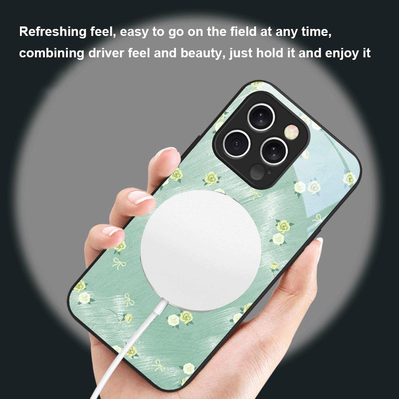 Gradient Yellow Rose For iPhone 17 Pro Max 16 E 15 14 13 Plus 12 mini 11 17 Air XR Xs Max 7 Plus Magsafe Glass Phone Case