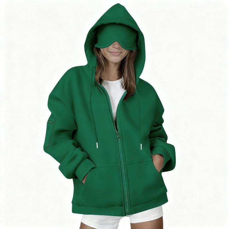 New Solid-color Loose Hooded Zipper Cardigan Hoodie for Autumn and Winter