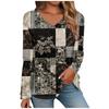 Women's T Shirt Retro Print Long Sleeve Daily Weekend Daily Basic V Neck Regular  Fall Winter Tops