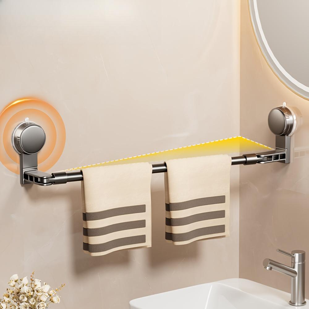 Retractable Towel Rack with Suction Cups That Leaves No Holes Or Marks, a Storage Rack for Kitchen Pot Lids , Made of Aluminum
