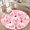 1PC Piglets Piggy Office Round Area Rug, Mat Suitable For Office, Under Office Chairs Bedroom Living Room Home Decor, Room Deco