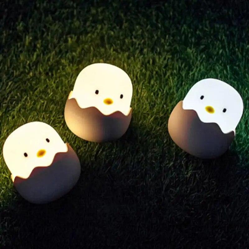 Silikon Huhn Ei Touch Sensor LED Nachtlicht Kind Baby Kinder USB Aufladen Romantische Atmosphäre Nacht Lampe