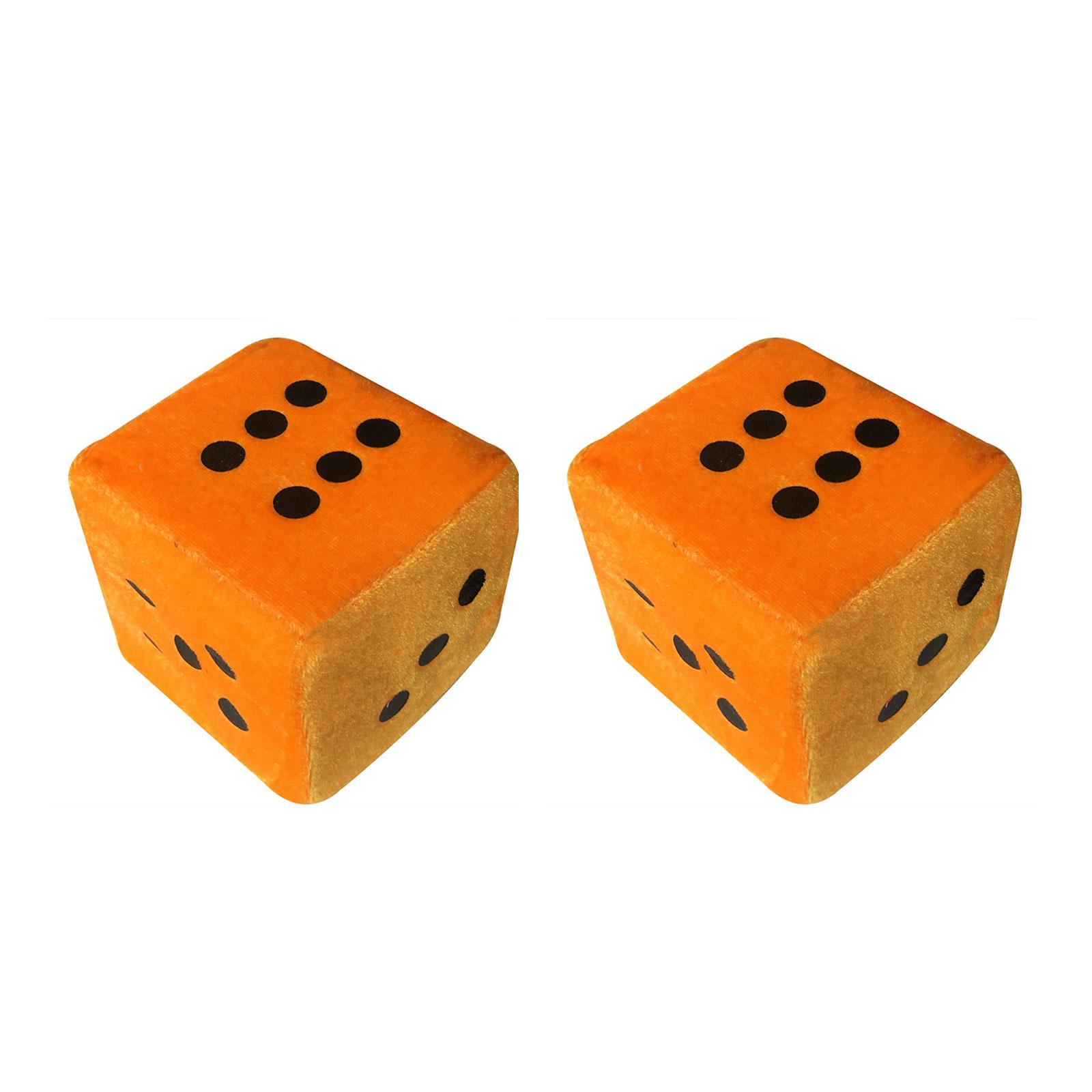 

2 шт. разноцветные плюшевые игральные кости подвеска для автомобиля новогодние игральные кости плюшевые игральные кости модель украшения зеркала заднего вида стиль оранжевый
