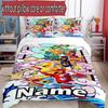 Parure de lit 3 pièces avec housse de couette (1*Housse de couette + 2*Taie d'oreiller, sans noyau), Ensemble de literie personnalisé Motif Mighty Morphin Power Rangers, Décoration de chambre à coucher à la maison Gi