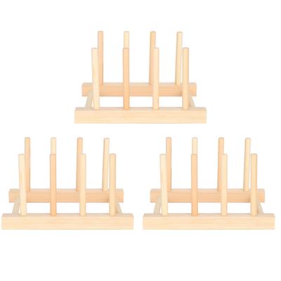 3Set Christmas Kitchen Utensils Bowl Dish Draining Rack Wooden Shelf Home Decoration