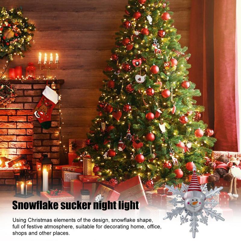

Snowflake Nightlight With Strong Suction Cup Indoor Led Colorful Slow Flashing For Hallway Bathroom Bedroom Window червоний