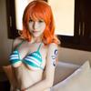 oTVToCos One Piece Nami Bikini Cosplay Costume Triangle 2-Piece Set Support Swimwear Competitive Spring Beach Popular Anime Character Cultural School