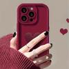 Wine Red 3D Heart Phone Case for iPhone 17 Pro Max Air 16E 11 12 13 Mini 14 15 16 Pro Max XS XR 7 8 Plus SE2 Soft Silicone Cover