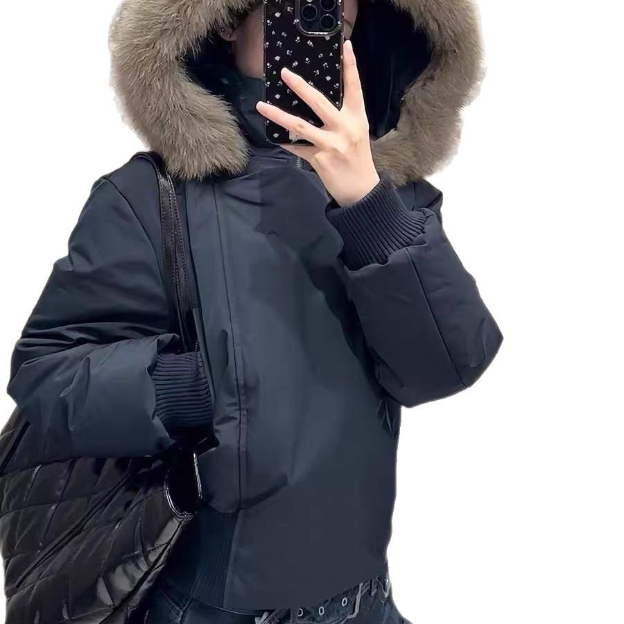Big fur collar hooded short cotton-padded women's winter new thickened cotton-padded jacket slim-fitting cotton-padded jacket