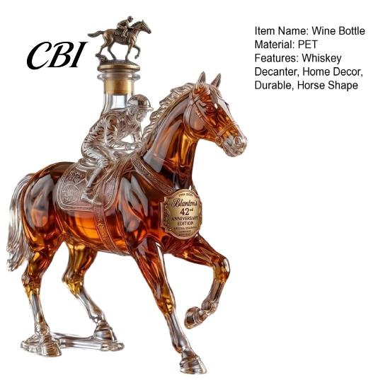 High Borosilicate Glass Decanter Whiskey Decanter, Horse Shape, Wine Bottle, Durable Conversation Starter Preserves Aroma And Flavor Container,