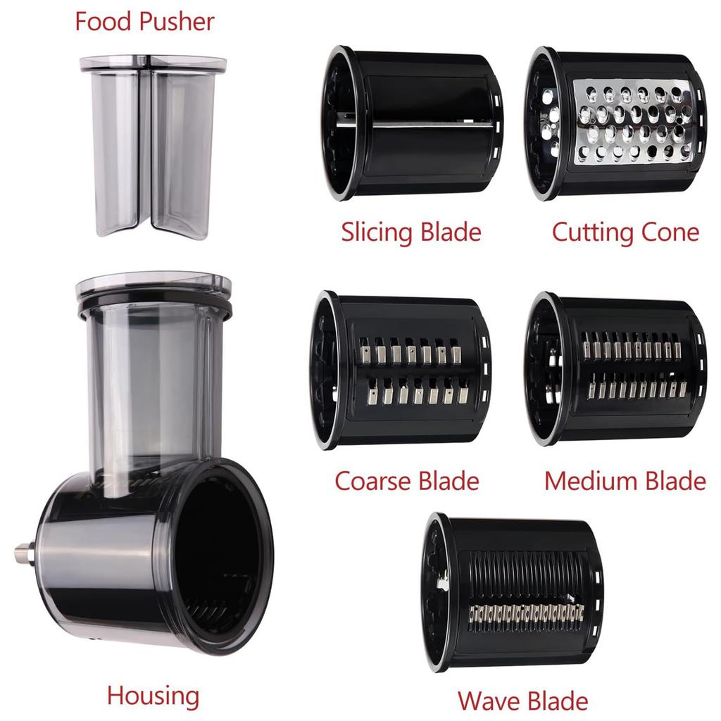 Multifunction Vegetable Cheese Slicer Shredder Cutter Shred Kitchen Grater Peeler Attachment For 3.5QT 4.5QT 6QT 7QT 8QT