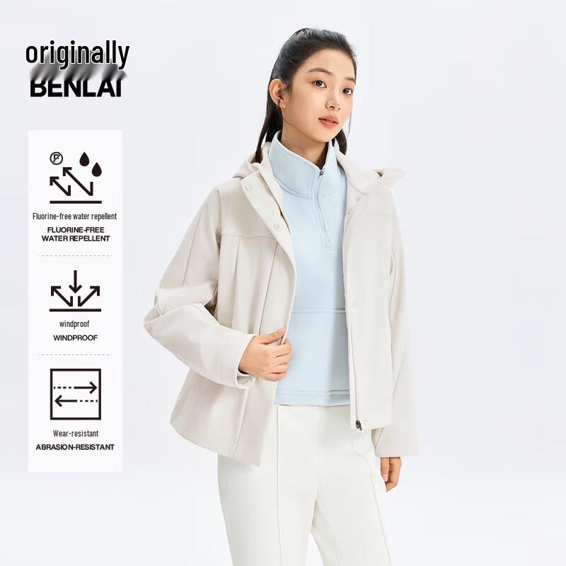 Benlai Women s Water-Repellent Windproof Hooded Jacket L