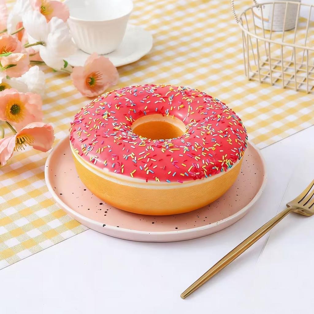 17Cm Large Cake, Donut, Bread, Kneading Toy, Soft Food, Simulated Donut Can Relieve Stress, Toy, Photography, Decoration Props