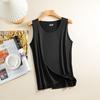 Kvinner Bunnvest Is Silke Sømløs Ermeløs Pure Color Plus Size Stretchy Rundhals Tørr Tørr Kjøling Camisole Sommer Dating Kontorferie