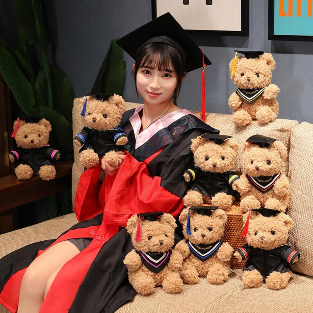 23cm Plush Bear Doll Doctor's Clothing Graduation Doll Soft Plush Dr. Bear  Students