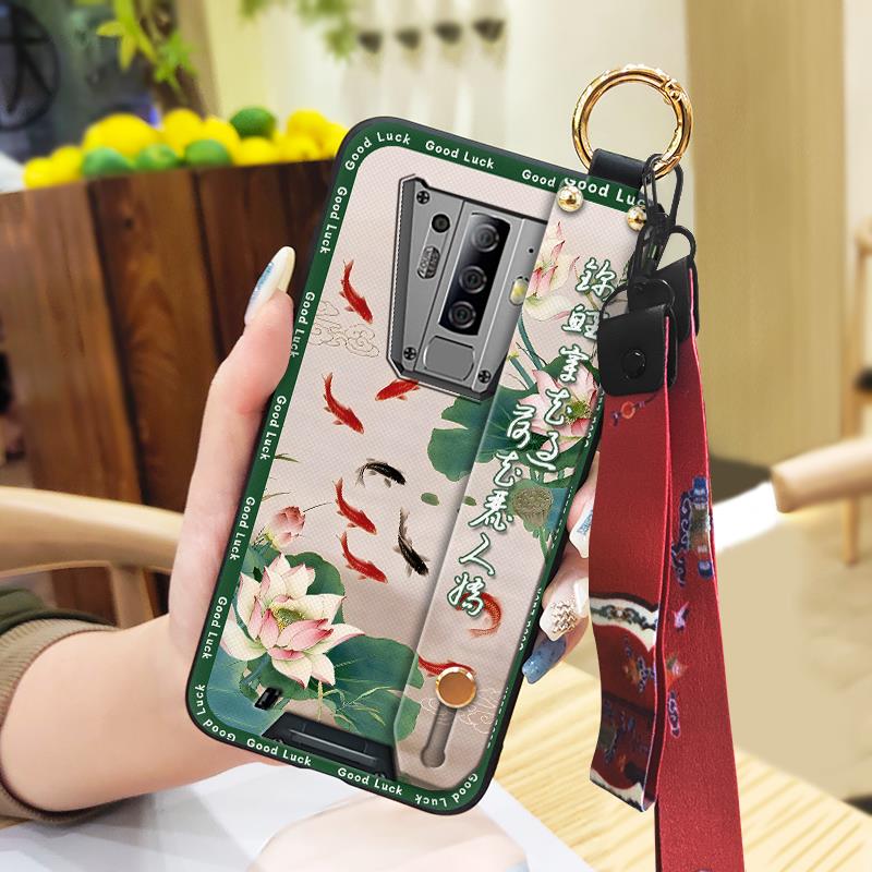 Phone Holder Anti-dust Phone Case For Blackview BV6900 Kickstand Ring Lanyard Durable Dirt-resistant Wristband Soft Case