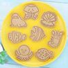 Animal Cookie Cutters with Stamp Sea Animals Sea Fish Molds 8pcs