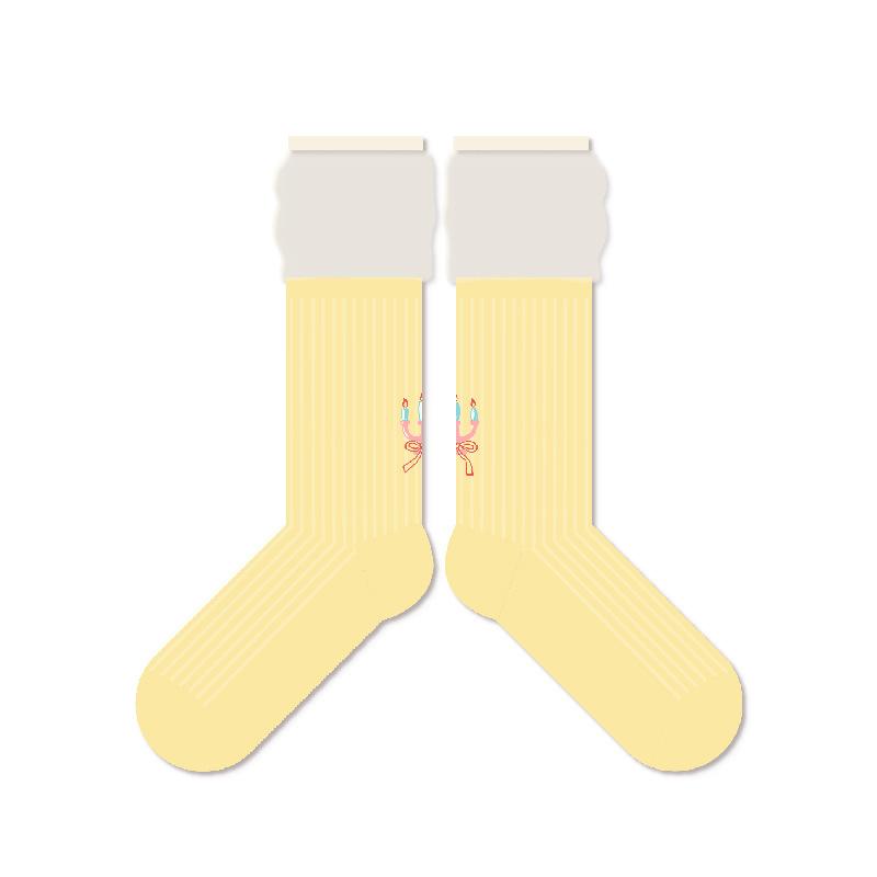 Summer Lightweight Women's Socks - Cute Animal Embroidery Glass Thread Mid-calf Stockings, Breathable Combed Cotton Edge Socks, Pile Socks