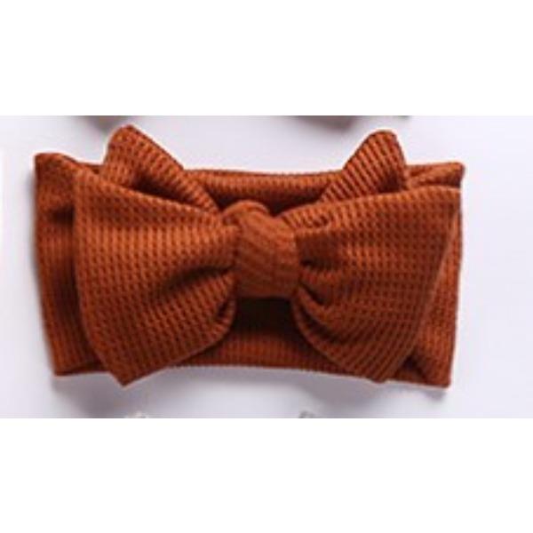 Doppellagiges großes Schleifen-Baby-Stirnband Neugeborene Baby-Mädchen Kinder Kopfschmuck Gestricktes Kinder-Haarband Turban Kopfbedeckung Haar-Accessoires