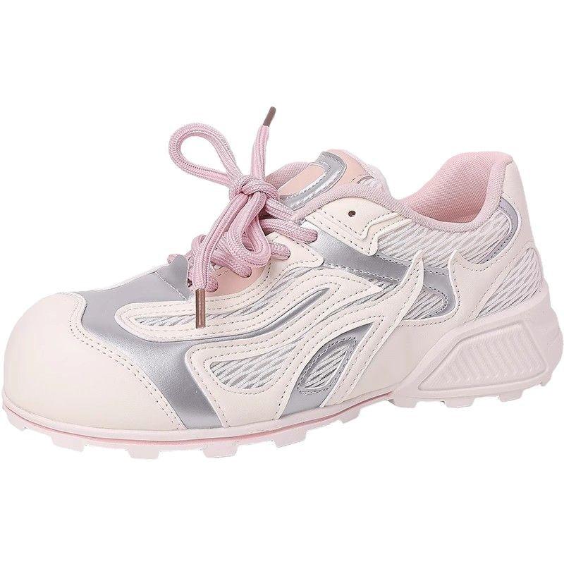 Thick-soled Women's New Big-headed Shoes, Light and Soft-soled Casual Sports Shoes, Mesh Breathable